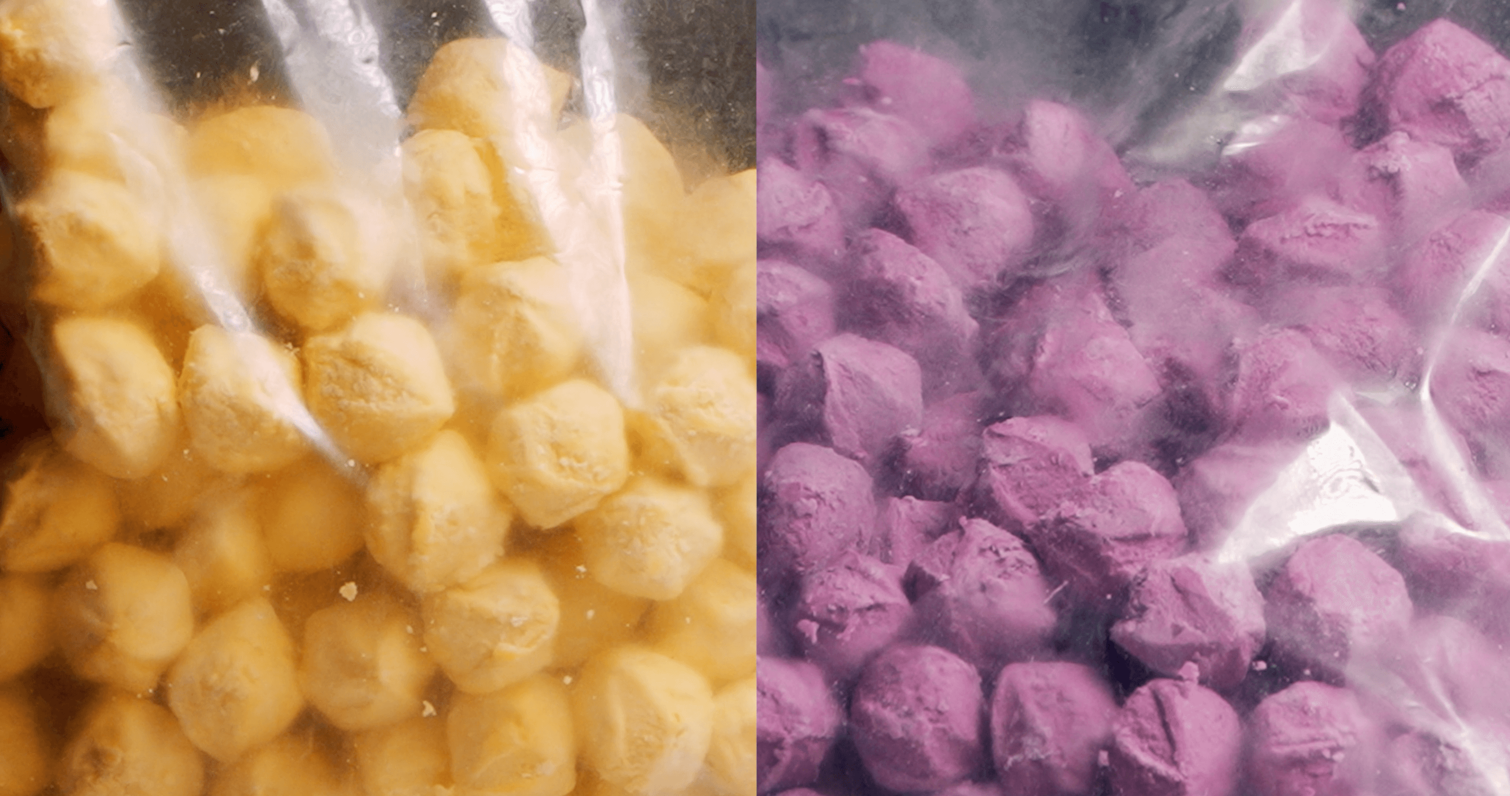 Lumo frozen deep fryer sweet potato balls in separate frozen packaging bags